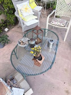 Glass Coffee table Green Metal