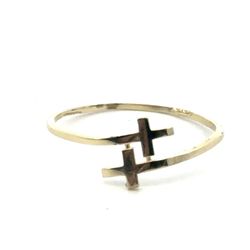 Woman’s Ladies 10k Yellow Gold Double Cross Stackable Ring Size 9 GP3129802