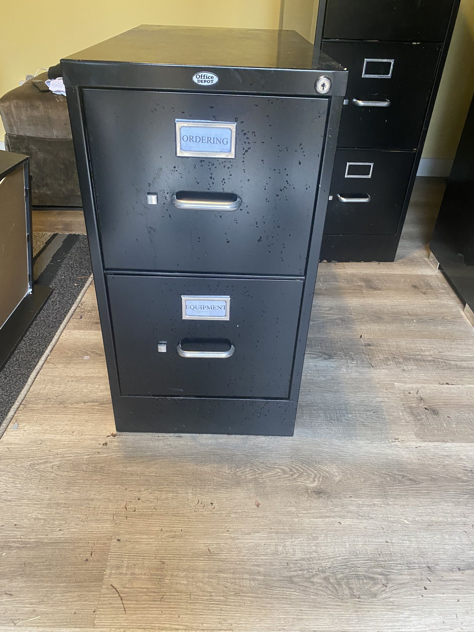 2 Drawer File Cabinet Black