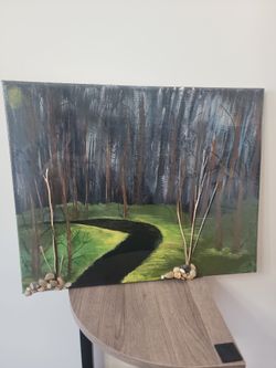 Hand Painted Woods Scene