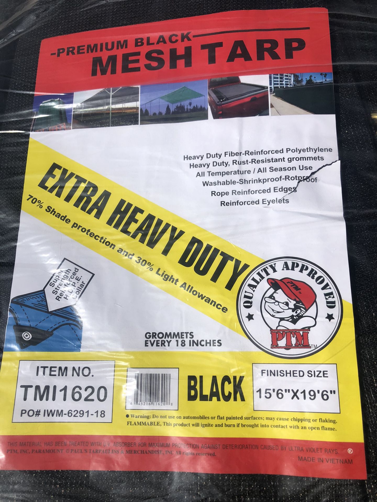 Brand NEW extra heavy BLACK mesh tarp Originally $126