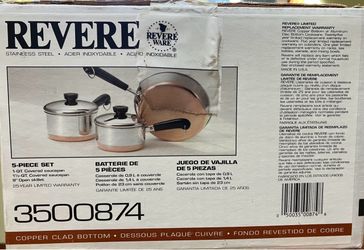 Vintage Revere Ware 5-Piece Copper Set - New & Factory Sealed