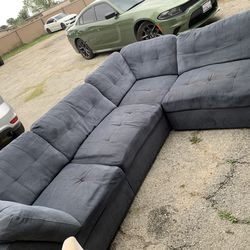 Sectional Sofas Navy Blue Gray (White CHAIR)