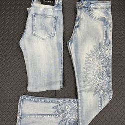 Mens Jeans New All Size Ancho Abajo 
