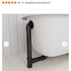 Everbilt Easy Touch 1-1/2 in. x 1.58 ft. Sch. 40 ABS Pipe Bath Waste and Overflow Drain DWV Pressure 5 PSI in Matte Black