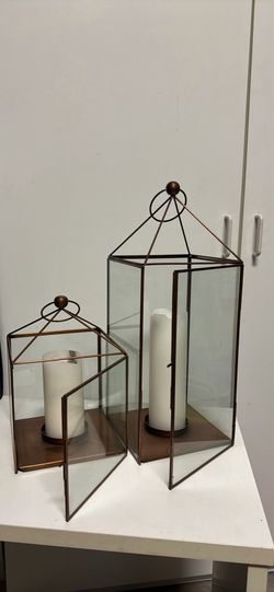 2 Candle holder  lantern small and large