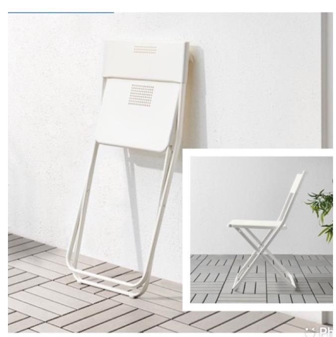 White Ikea Outdoor Desk and Chairs