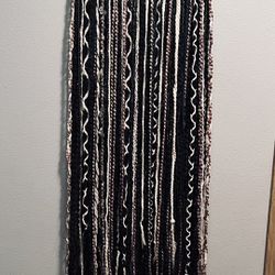 Handmade Woven Rope and Wood Tapestry 