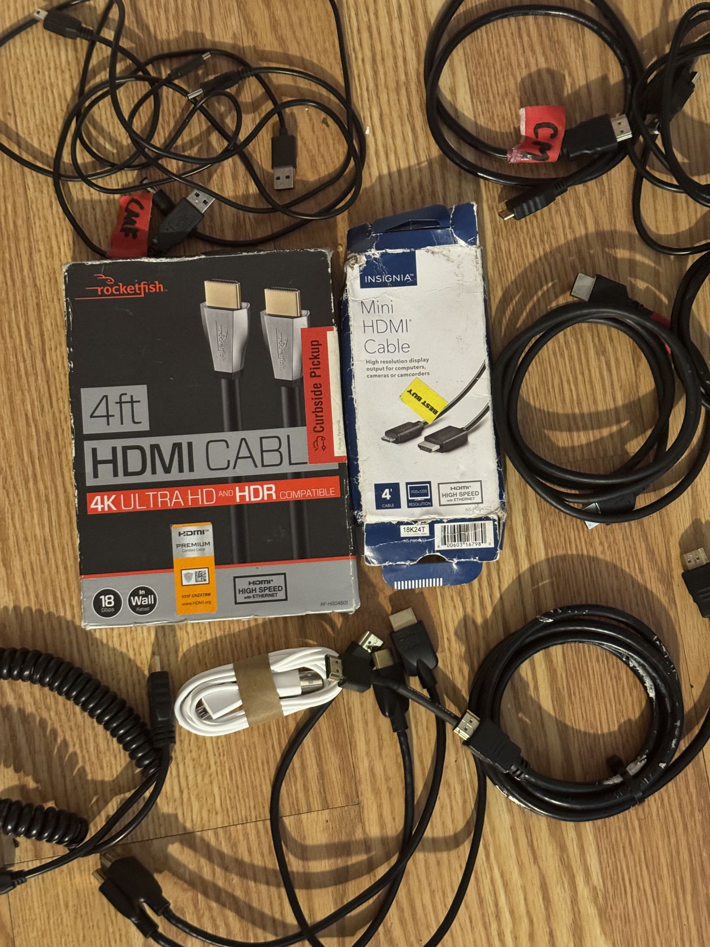HDMI CABLES + HDMI to HDMI MINI + OTHER CABLES 