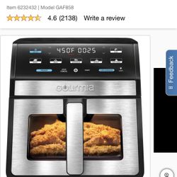 Gourmia 8-Quart Digital Air Fryer with Window & Light