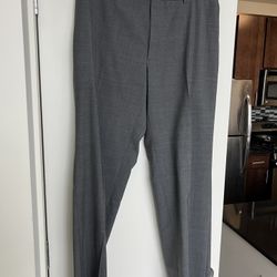 HUGO BOSS Men James Brown Regular Flat Front Wool Dress Pant Trouser 33/32 Gray