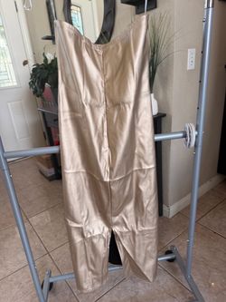 Brand New Champagne Metallic Faux Leather Corset dress– Size XL