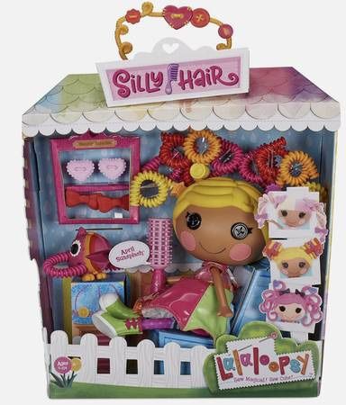 New 13” Lalaloopsy Silly Hair Doll April Sunsplash & Pet Toucan Salon Playset