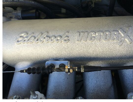 Aluminum Throttle Cable bracket Edelbrock manifold Victor X (1/2")