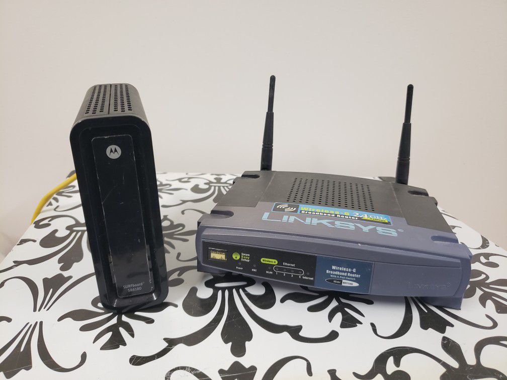 Modem router Motorola and Linksys combo