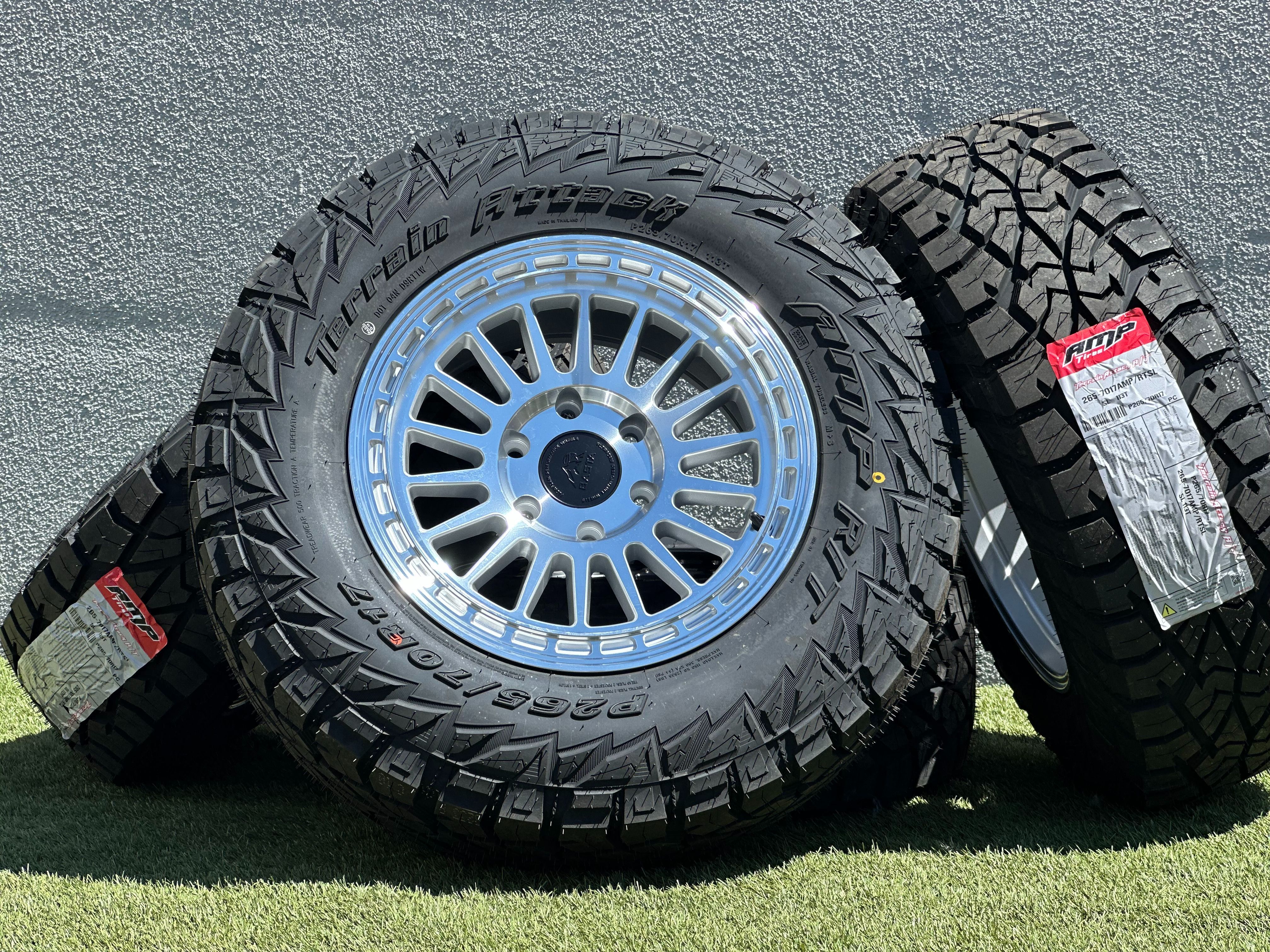 New 17" Basta RF3 Forged Wheels 6x139.7 Toyota 4Runner Tacoma Rims 265/70R17 A/T Tires Tundra TRD