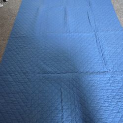 Lillian Vernon Quilt Blue & Green 66" X 46" Cotton & Polyester 