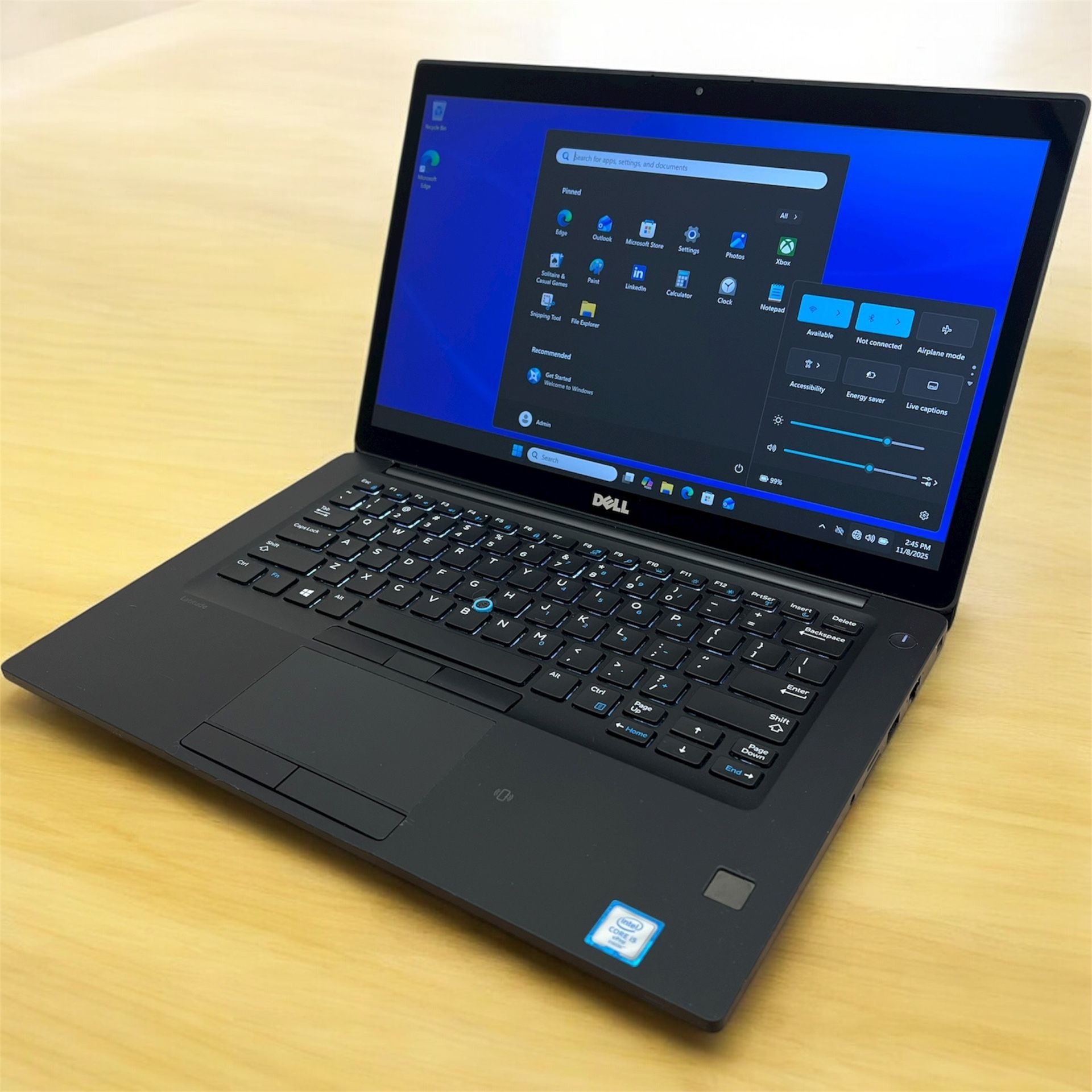 Dell i5 vPro Full HD touchscreen laptop / Windows 11 Pro / SSD 256 / RAM 8GB / Camera / Antivirus / HDMI / Bluetooth / WiFi AC / USB C / Backlit / Cha