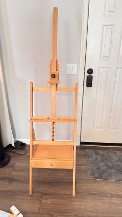 MEEDEN Wooden Floor Easel with Storage Drawer