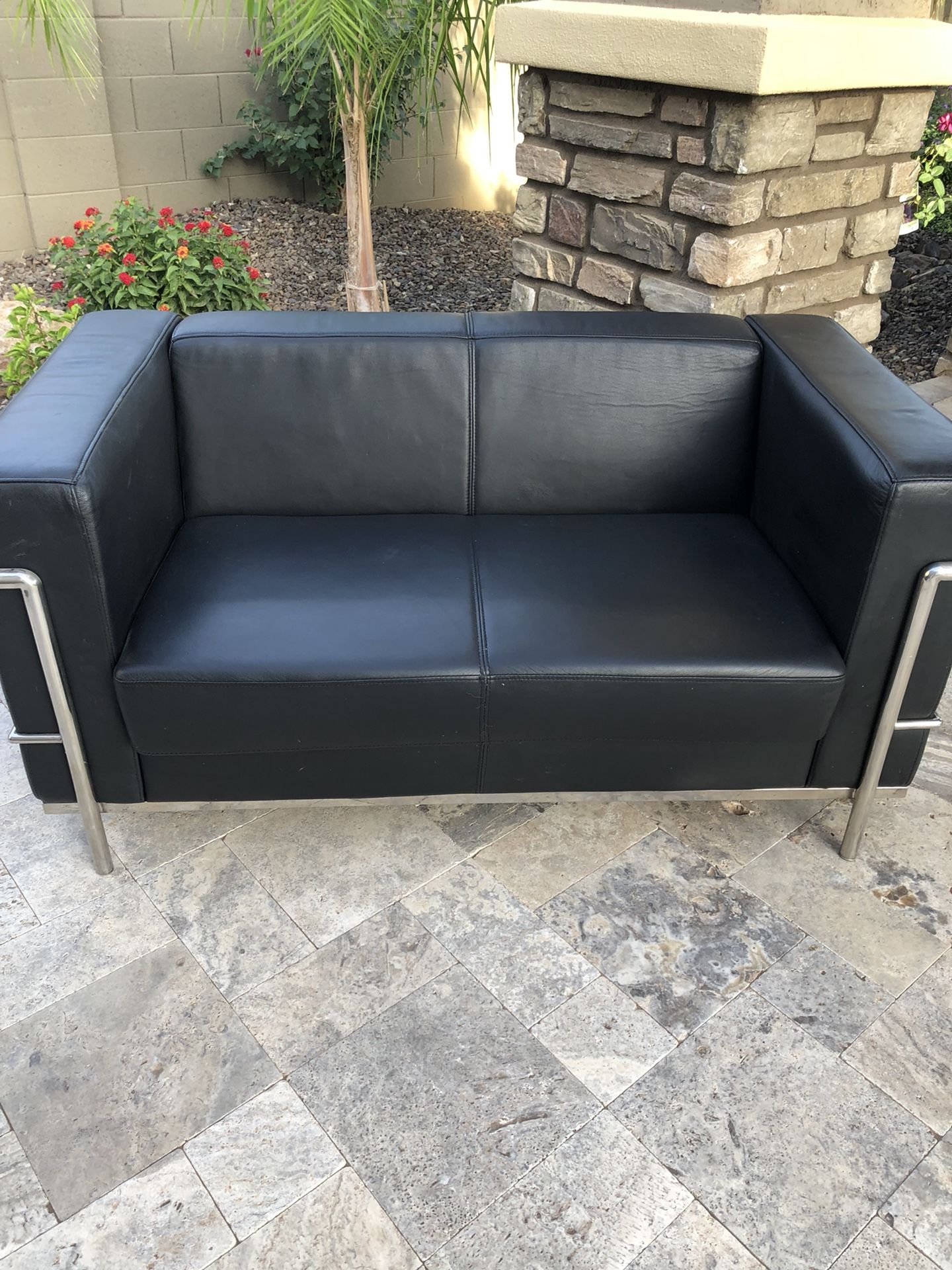 Black Love Seat About 58”w 85.00 Pickup Only Near Ellsworth And Ray 