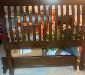 Queen solid wood bed frame only