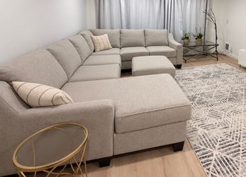 Light Gray Sectional Sofa with Ottoman from Mor furniture