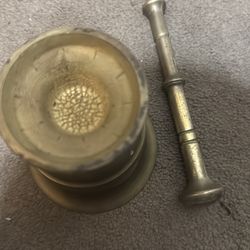 Solid brass antique motor and pistol set