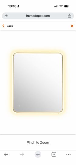 Dazzle 36 in.W x 30 in.H Rectangular Aluminum Framed LED Wall Mounted Bathroom Vanity Mirror in Brushed Gold
