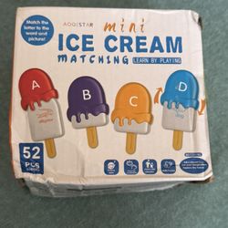 NIB Ice Cream Word Letter Match Game For Kids