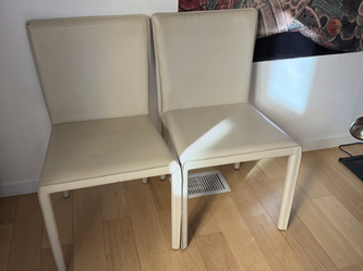 Room & Board Taupe Leather Dining Chairs