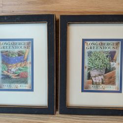 Two Framed LONGABERGER Greenhouse Seeds Frames