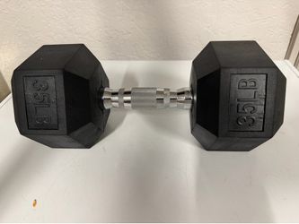 35 pound rubber hex dumbbell