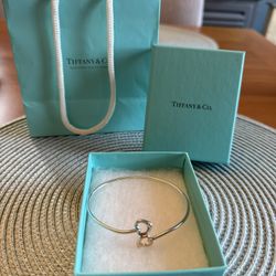 Tiffany’s Elsa Peretti Double Open Heart Bangle (Silver & 18k Rose Gold)