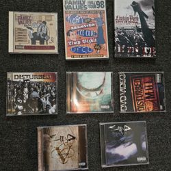 Lot Of 8 Asst DVD & CDs - Linkin Park, Staind, Disturbed