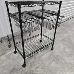 Metro Cart w/ Wheels & 2 Drawers 