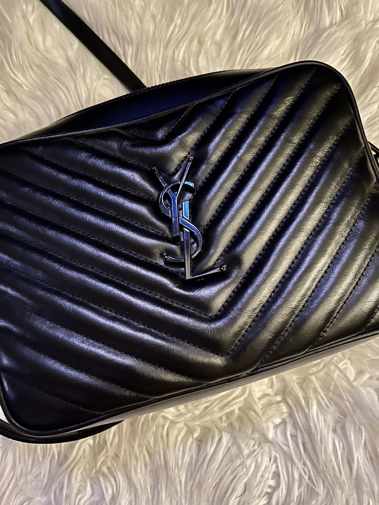 Authentic YSL Leather Lou Camera Bag SAINT LAURENT CAMERA BAG