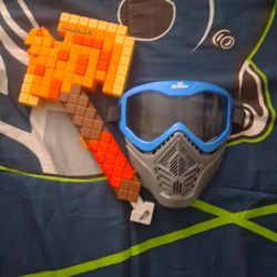 Minecraft Axe Nerf Gun And Xshot Face Mask