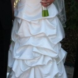 David’s Bridal Satin Pick-up with Cuff Neckline and Lace-up Back Size 6 STYLE# T9168