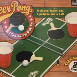 Adult party game
2-Foot Table
2 Paddles Included
One Ball Included