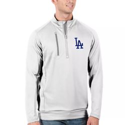 Los Angeles Dodgers Antigua Generation Quarter-Zip Pullover Jacket - White Large