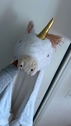 Plush Unicorn Hat with Long Earflaps