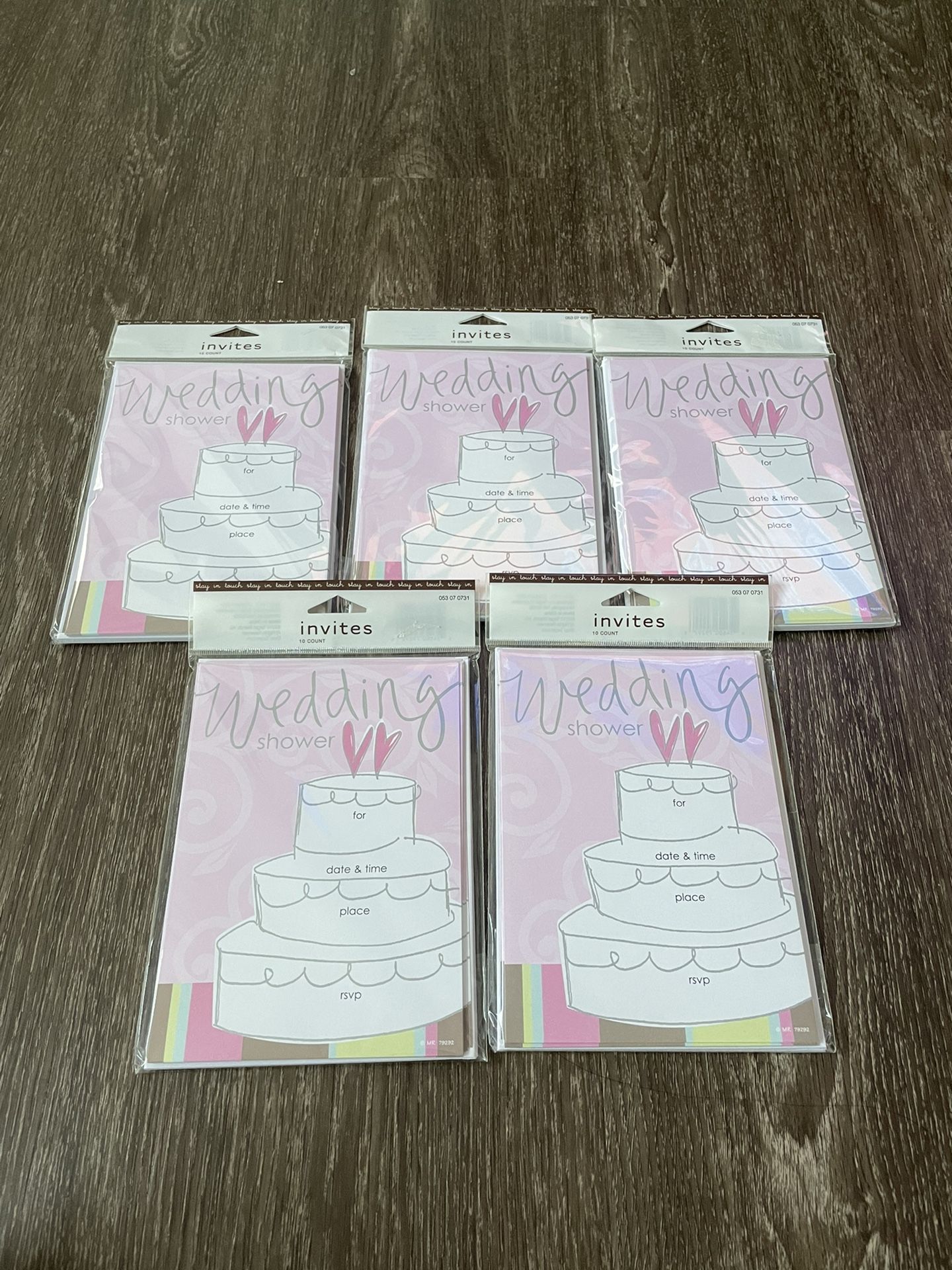 5 Brand New 10 Pack DIY Wedding Shower Invitations