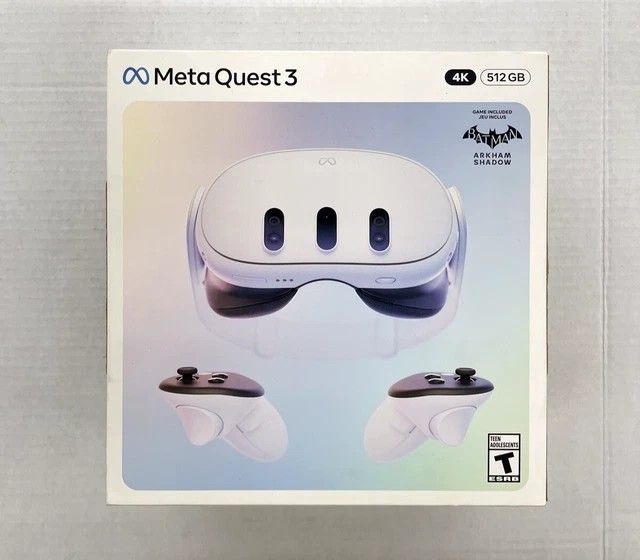 Meta Quest 3 (512GB, 4K, White) VR Headset w/ Controllers - Excellent Condition!