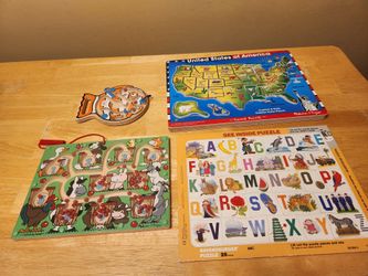 Magnetic Counting Puzzles/ Maze, USA Sound, ABC Puzzle