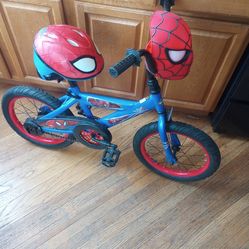Spider man bike with helmet