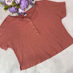 Old Navy Orange Short Sleeve Boxy Top