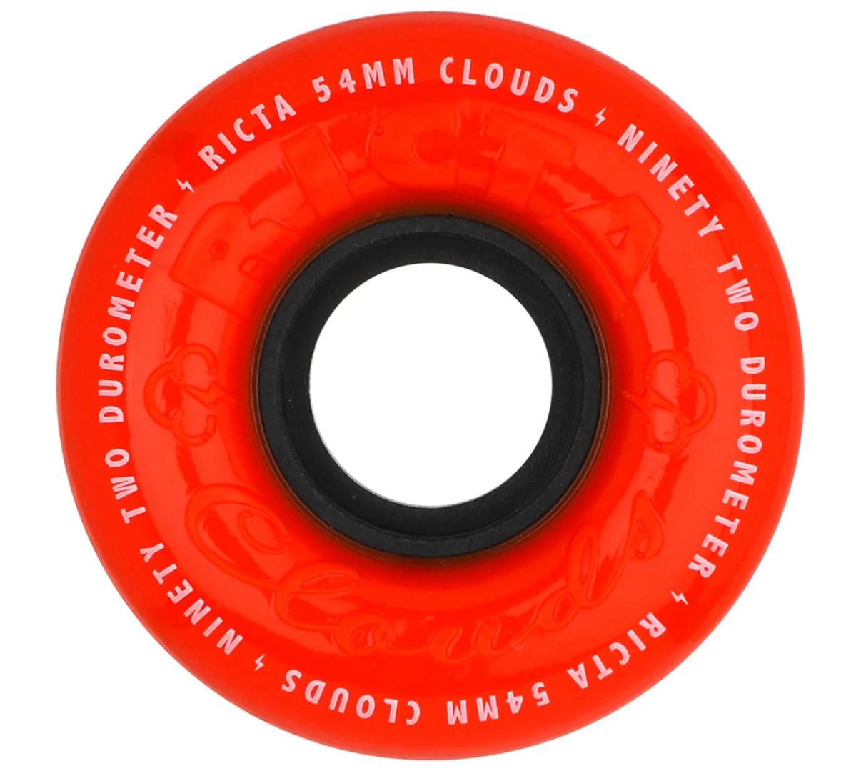 Ricta Clouds 54mm 92a Duro Blood Red Black Cores Skateboard Wheels
