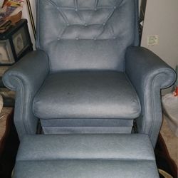 Large Recliner.       Color Powered Blue
