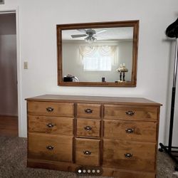 Dresser Mirror And Side Table 