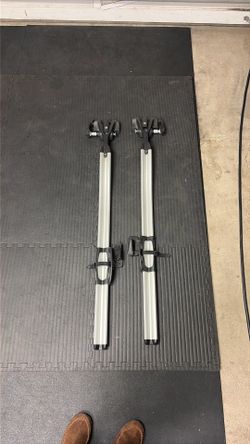 Two Volvo roof mount bike racks